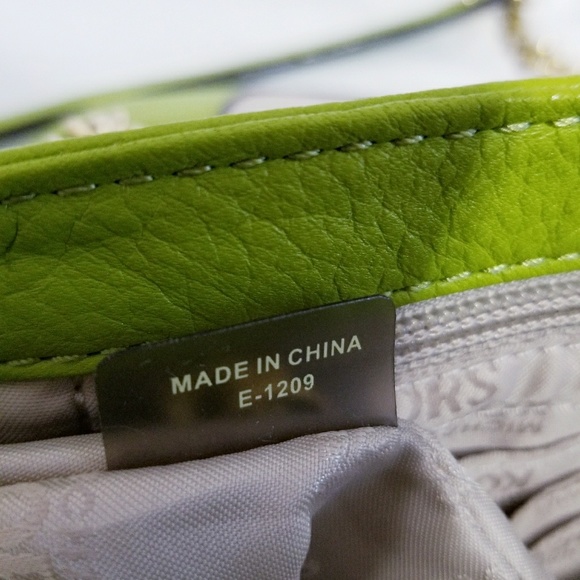 Michael Kors Fulton Lime Green Purse Bag Satchel - Picture 4 of 8